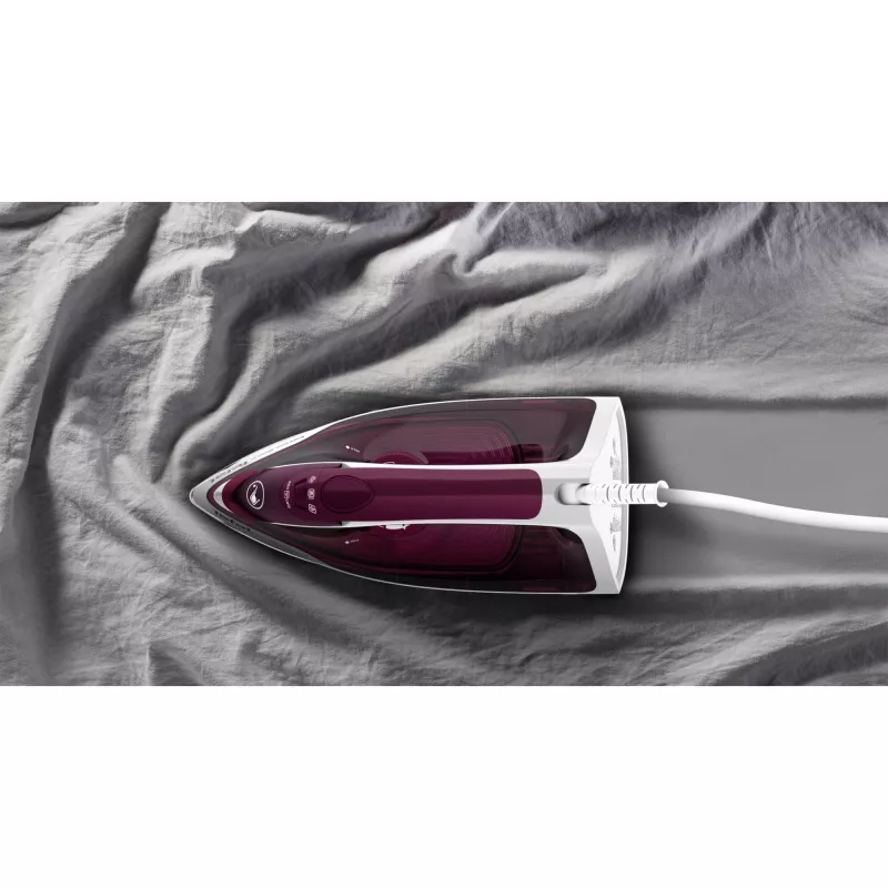 Plancha de vapor Tefal Express Steam FV2835E0 plancha en seco y de vapor suela Cerilium 2400 W lila, blanca
