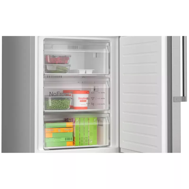 Frigorífico combi Bosch Serie 4 KGN36VICT independiente 321 L acero inoxidable