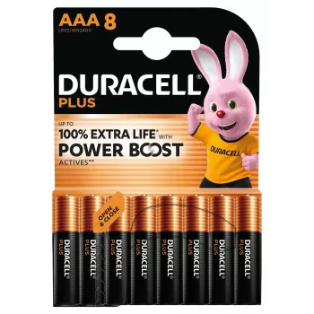 Pila de un solo uso Duracell Plus AAA alcalina