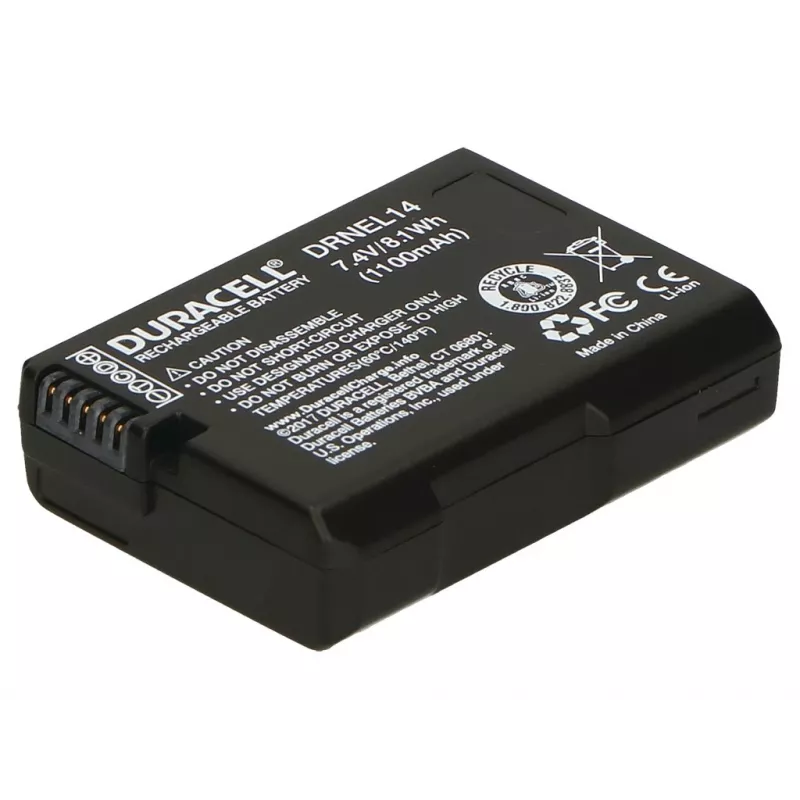 Batería de cámara Duracell - sustituye a la batería Nikon EN-EL14, 1100 mAh, 7,4 V, litio-ion (Li-Ion)