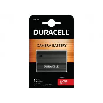 Batería de cámara Duracell DRC511, sustituye a Canon BP-511/BP-512, 1600 mAh