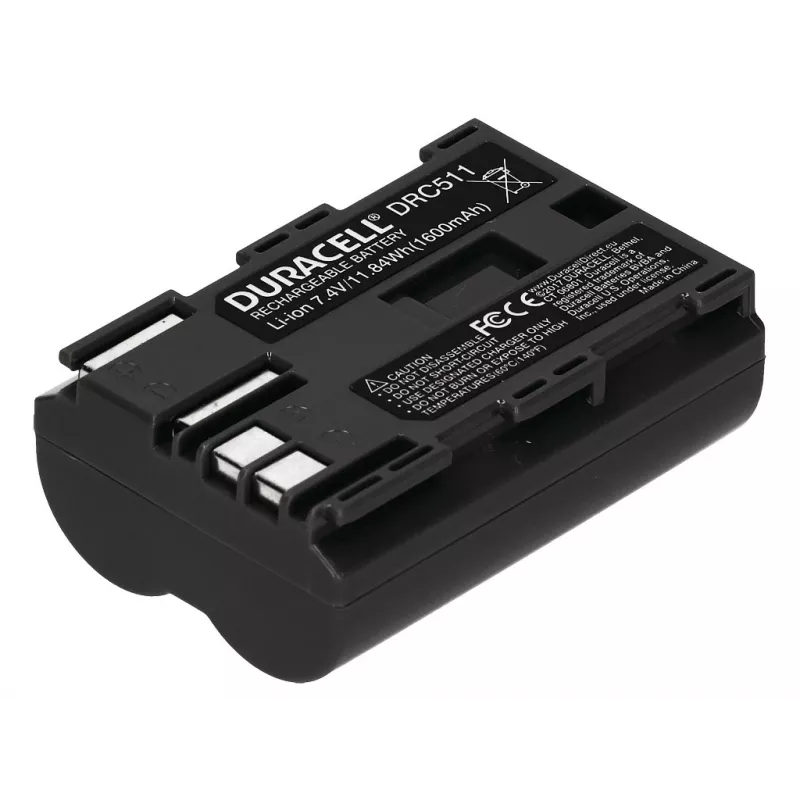 Batería de cámara Duracell DRC511, sustituye a Canon BP-511/BP-512, 1600 mAh