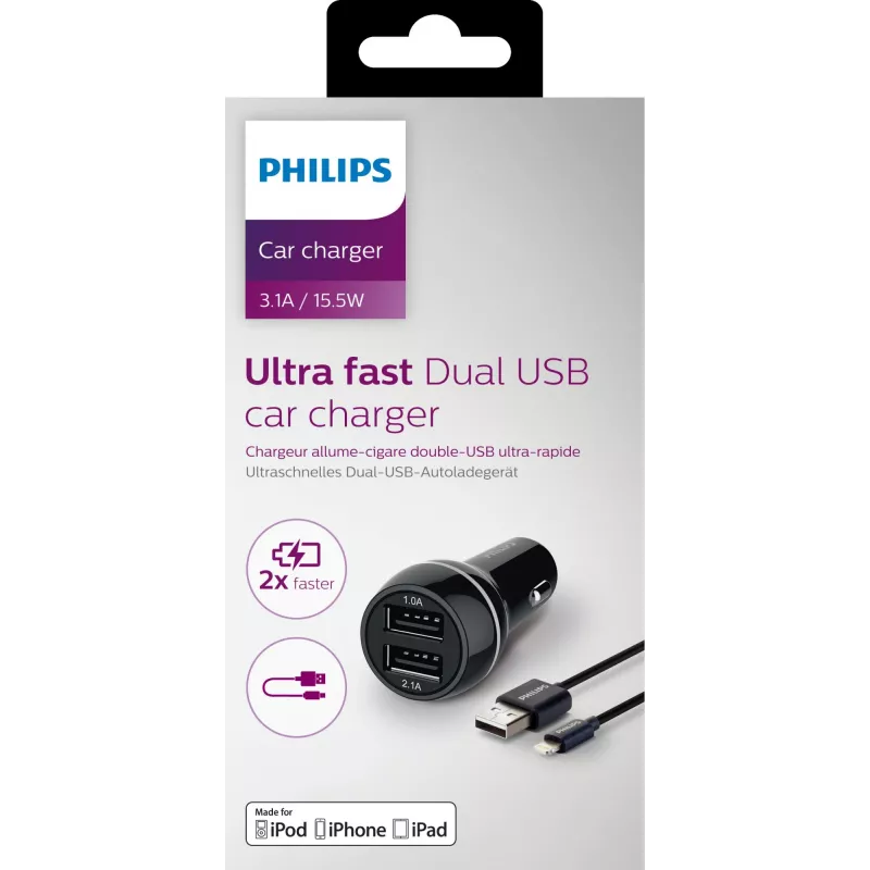 Philips cargador de coche USB DLP2357V/10