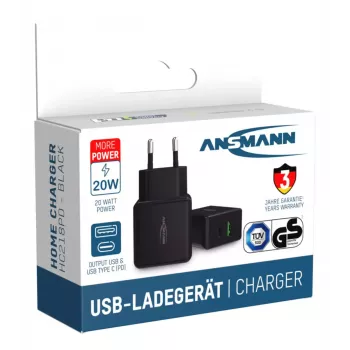 Cargador de interior Ansmann HC218PD Universal Negro