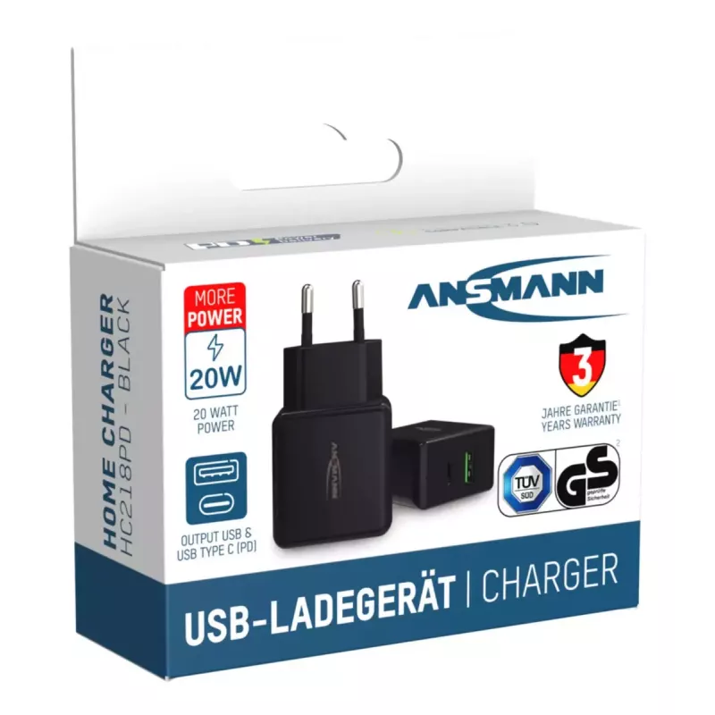 Cargador de interior Ansmann HC218PD Universal Negro