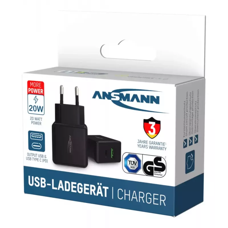 Cargador de interior Ansmann HC218PD Universal Negro