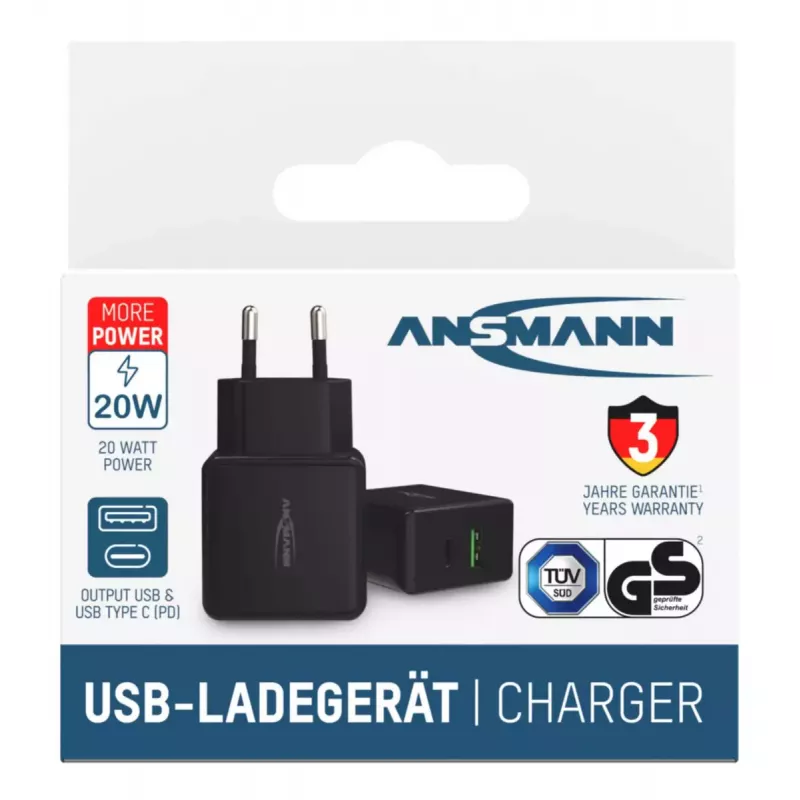 Cargador de interior Ansmann HC218PD Universal Negro