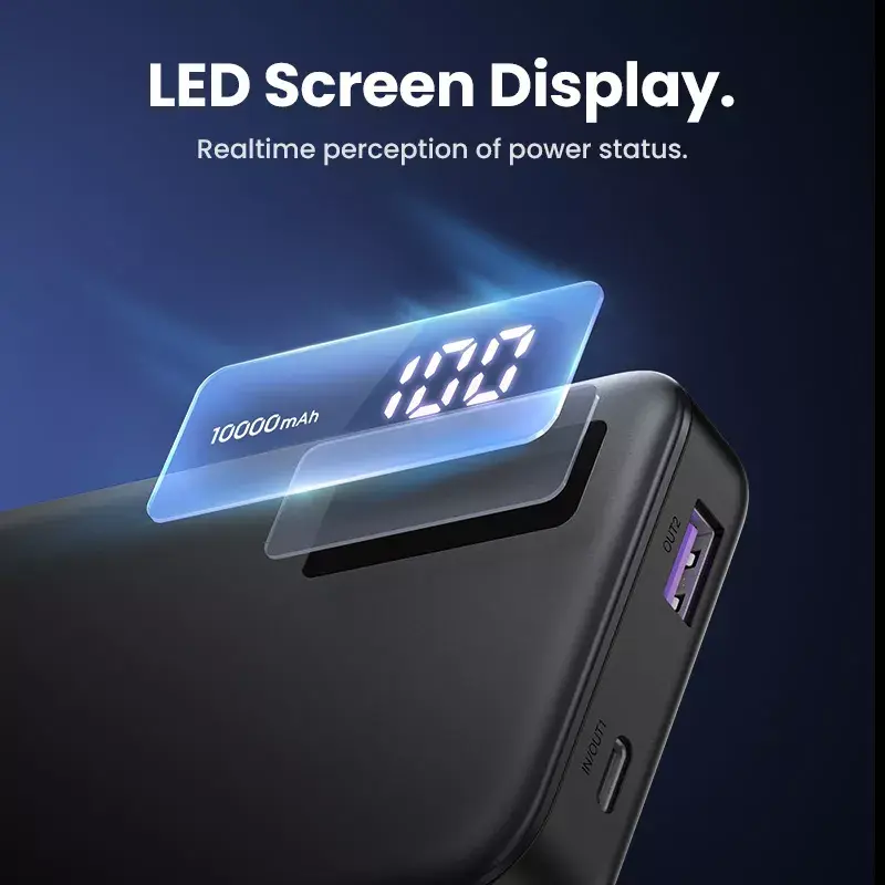 Batería externa Ugreen 25742 de iones de litio (Li-Ion) 10000 mAh Negro