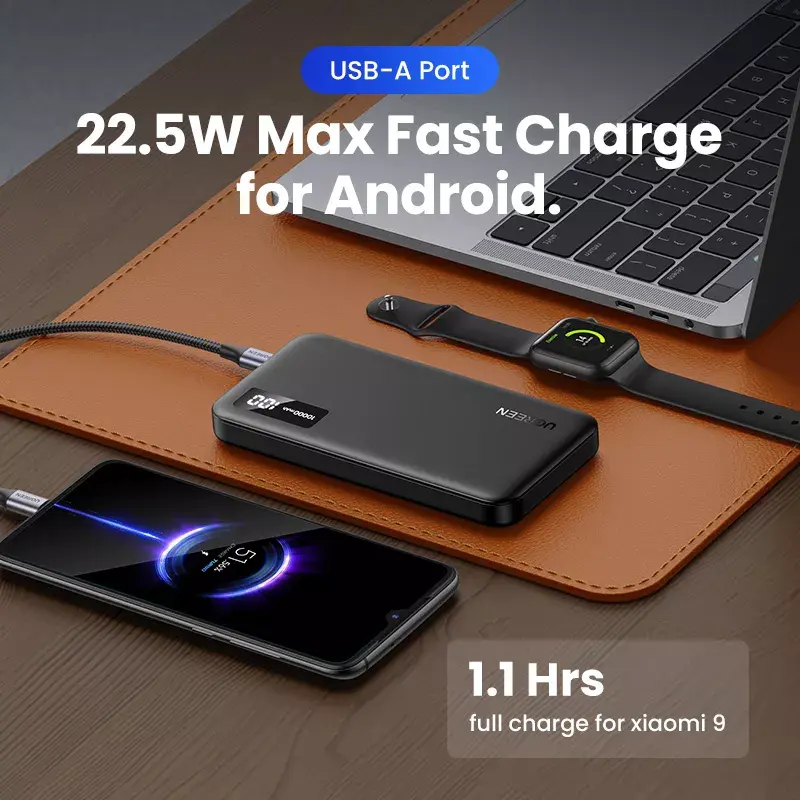 Batería externa Ugreen 25742 de iones de litio (Li-Ion) 10000 mAh Negro