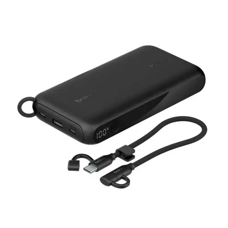 Batería externa Belkin BPB028HQBK 20000 mAh, 2× USB-C, 1× USB-A, Negro