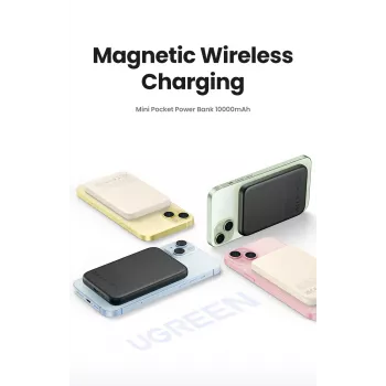 Powerbank Ugreen 25208 10000 mAh carga inalámbrica beige