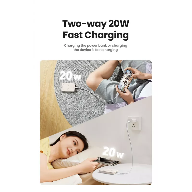 Powerbank Ugreen 25208 10000 mAh carga inalámbrica beige