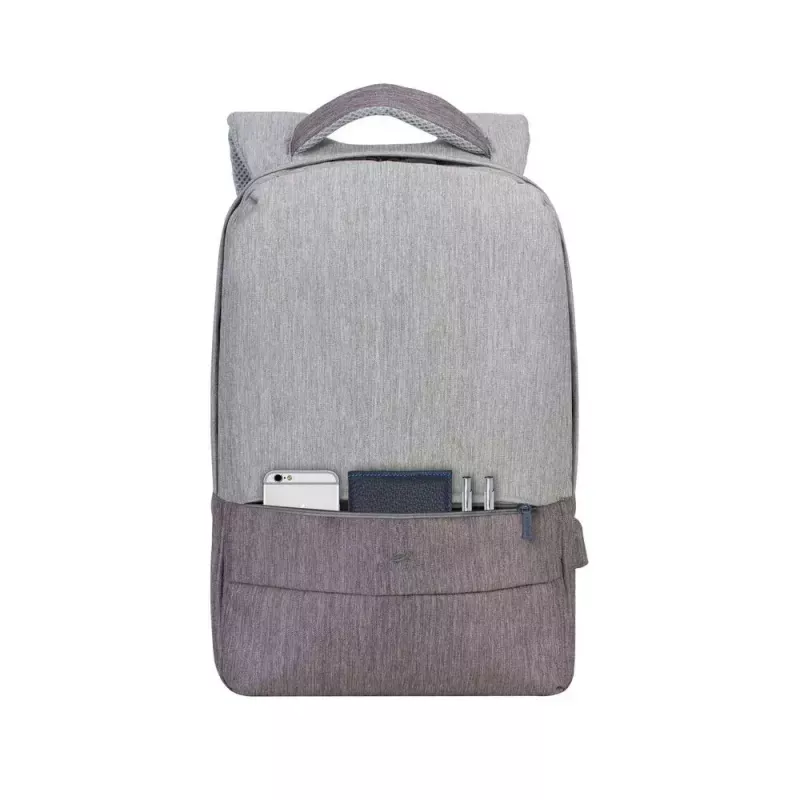Rivacase 7562 Prater mochila antirrobo para portátil 15,6 pulgadas (39,6 cm), gris/mocha
