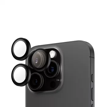 PanzerGlass ® Hoops® protector de lente de cámara negro iPhone 16 Pro | 16 Pro Max