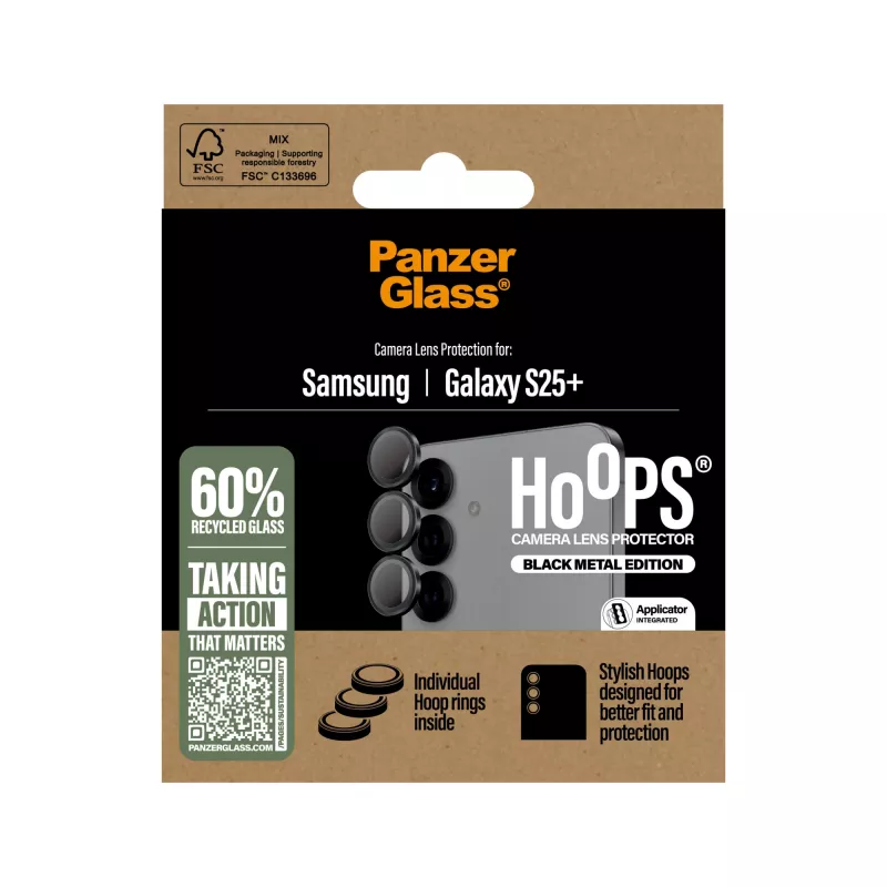 PanzerGlass ® Hoops® protector de objetivo de cámara negro Samsung Galaxy S25+