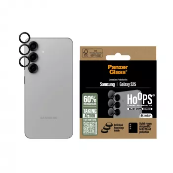 PanzerGlass ® Hoops® protector de lente de cámara negro Samsung Galaxy S25