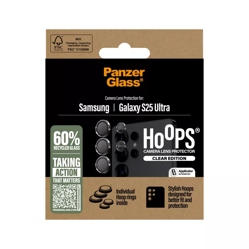 PanzerGlass ® Hoops® protector de lente de cámara transparente Samsung Galaxy S25 Ultra