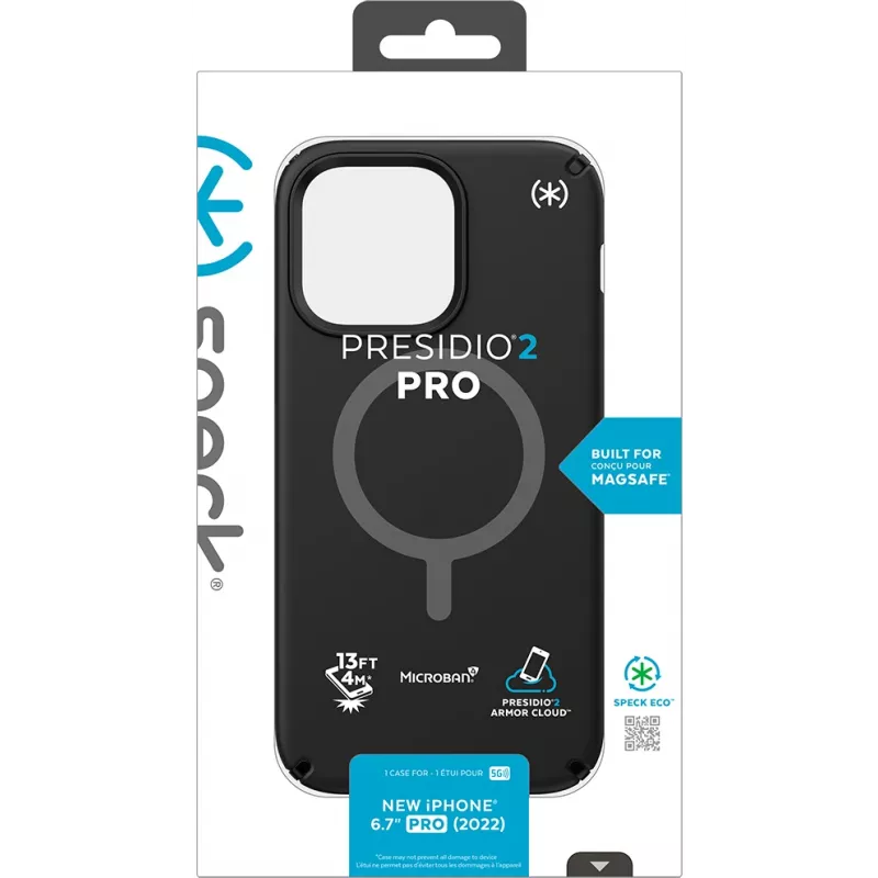 Speck Presidio2 Pro + MS Apple iPhone 14 Pro Max negro – con funda Microban