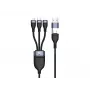 Cable de carga Conceptronic ETTA05B15 USB 3 en 1 PD 3.0 60W 1,5 m, 20V 3A, 480Mbps