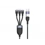 Cable de carga rápida Conceptronic ETTA06B15 USB 3 en 1 PD 3.0 100W 1,5 m, 20V 5A, 480 Mbit/s, E-Mark