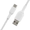 Cable USB Belkin CAB002BT3MWH 3 m USB-A USB-C blanco