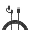 Cable USB Native Union BELT-ULC-CS-BLK-NP 2 m USB-A a USB-C/Micro-USB-A/Lightning negro
