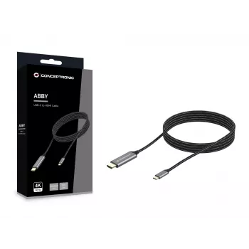 Cable Conceptronic USB-C a HDMI, macho a macho, 4K 60Hz, 2 m, USB Type-C, HDMI, macho, macho, recto