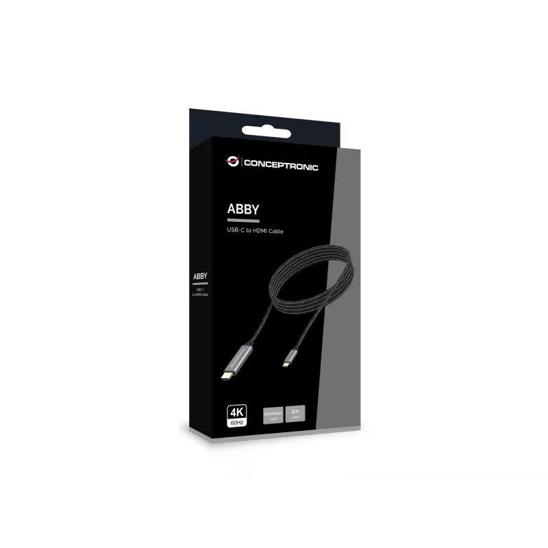Cable Conceptronic USB-C a HDMI, macho a macho, 4K 60Hz, 2 m, USB Type-C, HDMI, macho, macho, recto