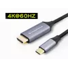 Cable Conceptronic USB-C a HDMI, macho a macho, 4K 60Hz, 2 m, USB Type-C, HDMI, macho, macho, recto