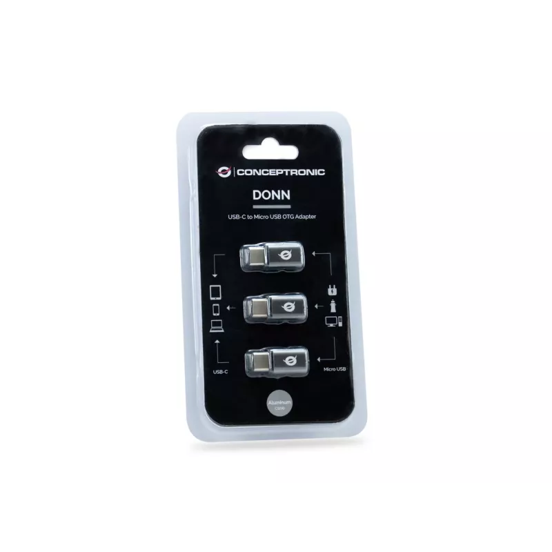 Adaptador OTG Conceptronic DONN USB-C a Micro USB pack de 3