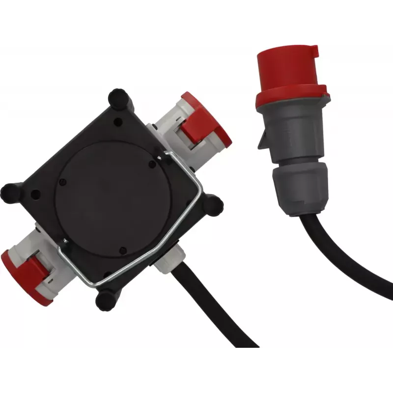 Alargador de corriente Brennenstuhl 2m 2 tomas AC Exterior Negro Rojo Blanco
