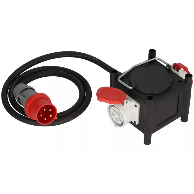 Alargador de corriente Brennenstuhl 2m 2 tomas AC Exterior Negro Rojo Blanco