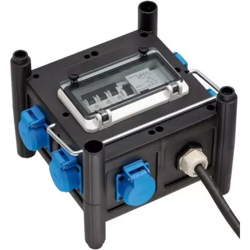 Alargador de corriente Brennenstuhl 1153690600 2m 7 tomas AC Exterior Negro Azul
