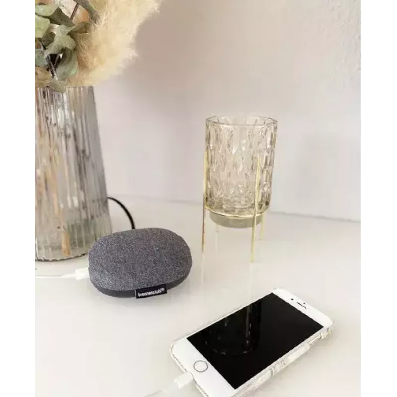 Brennenstuhl estilo estación de carga con superficie textil, 3 m, 1 toma + 2 USB, antracita/negro