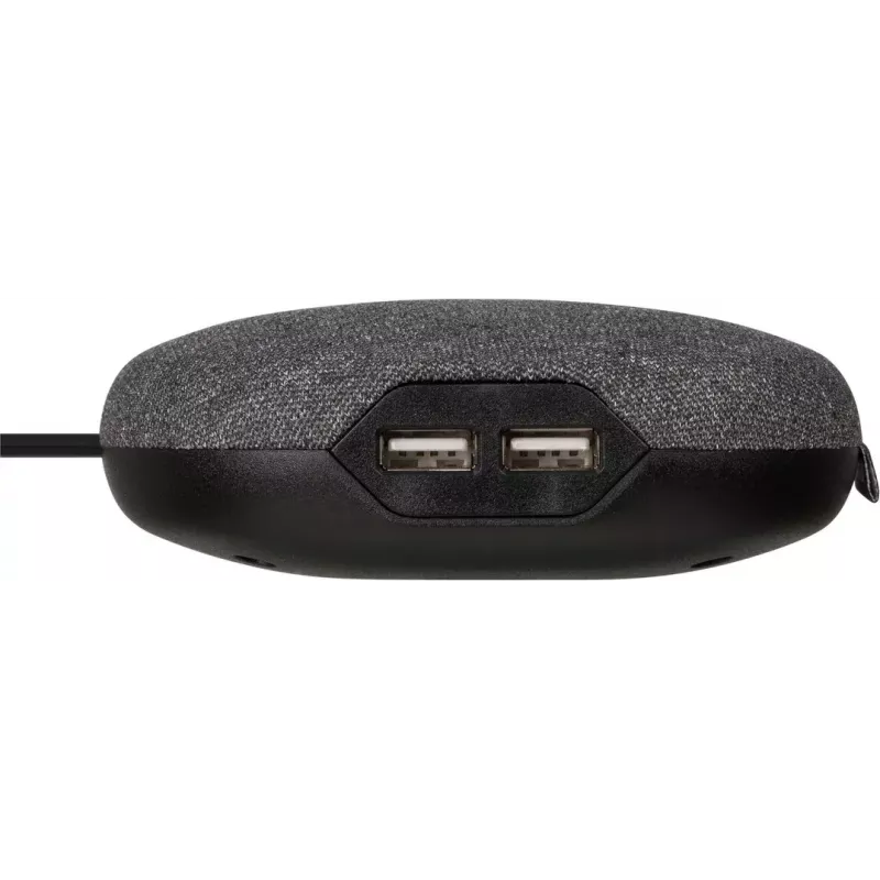 Brennenstuhl estilo estación de carga con superficie textil, 3 m, 1 toma + 2 USB, antracita/negro