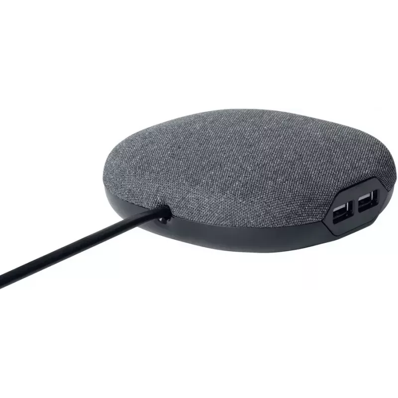 Brennenstuhl estilo estación de carga con superficie textil, 3 m, 1 toma + 2 USB, antracita/negro