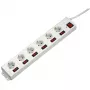 Hama 00137239 Socket Line regleta de 6 tomas, tomas conmutables individualmente, blanca