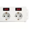 Hama 00137239 Socket Line regleta de 6 tomas, tomas conmutables individualmente, blanca