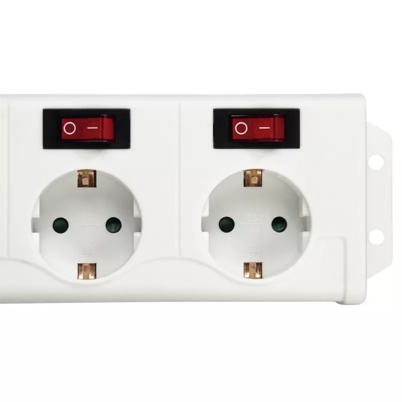 Hama 00137239 Socket Line regleta de 6 tomas, tomas conmutables individualmente, blanca