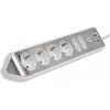 Alargador de corriente Brennenstuhl 1153590620 2m 6 tomas de corriente interior plata blanco