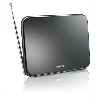 Philips SDV6224/12 antena de TV digital de interior, 42 dB, HDTV/UHF/VHF/FM, 75 ohmios, cable de 1,8 m