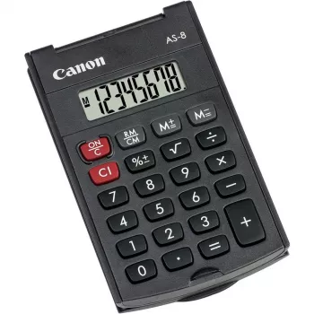 Calculadora de bolsillo Canon AS-8 con pantalla Gris