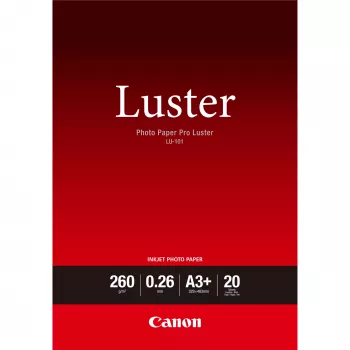 Papel fotográfico, Canon, LU-101 Luster Photo Paper Pro A3 Plus - 20 hojas