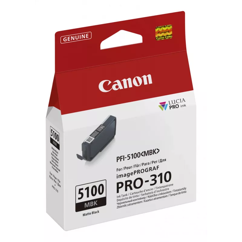 Cartucho de tinta Canon PFI-5100 MBK 1 ud. original negro mate
