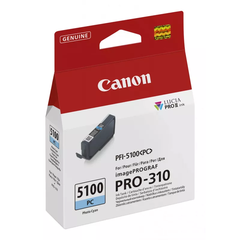 Cartucho de tinta Canon PFI-5100 PC 1 ud. original cian fotográfico