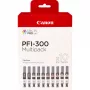 Cartucho de tinta Canon PFI-300 10 ud. original negro, azul, cian, gris, magenta, negro fotográfico, magenta fotográfico, rojo, amarillo