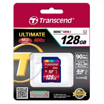 Memoria flash Transcend 128 GB SDXC UHS-I 600x TS128GSDXC10U1