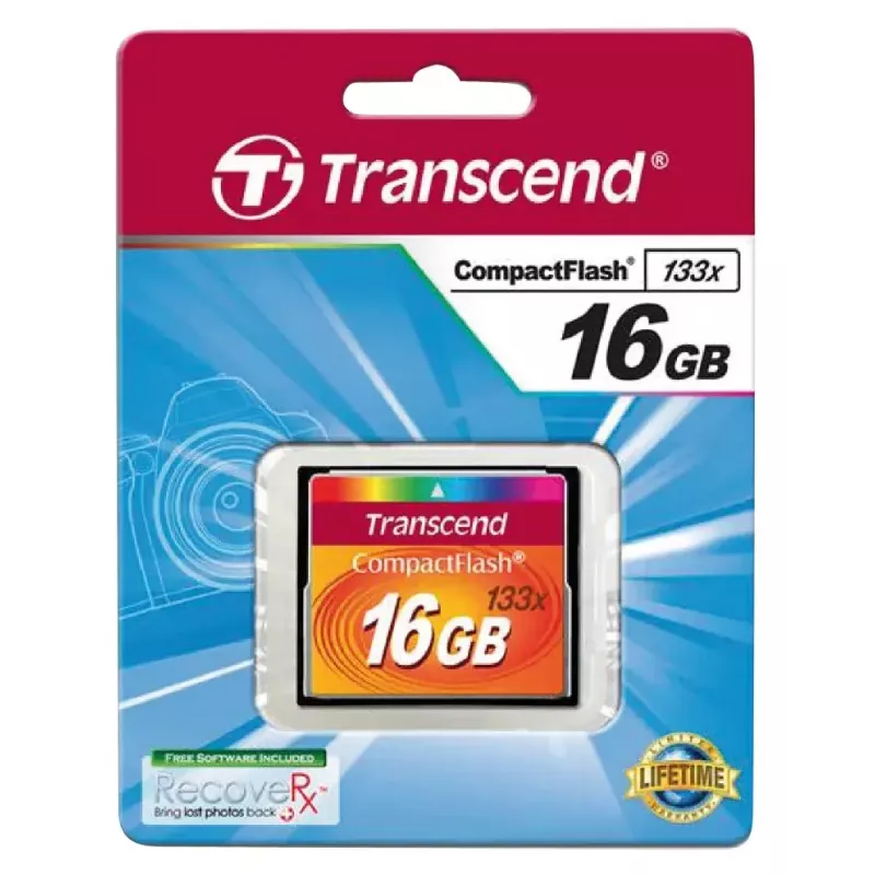 Tarjeta CompactFlash Transcend TS16GCF133 16 GB, 50 MB/s lectura, 20 MB/s escritura