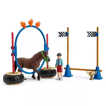 Carrera de agilidad con poni Schleich FARM WORLD 42482