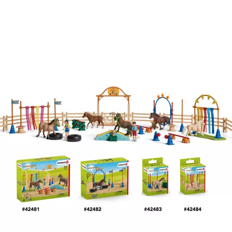 Carrera de agilidad con poni Schleich FARM WORLD 42482